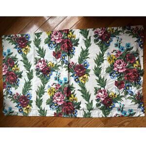 Vintage Carleton Varney pillow Sham case floral Pink king rare reversible cotton